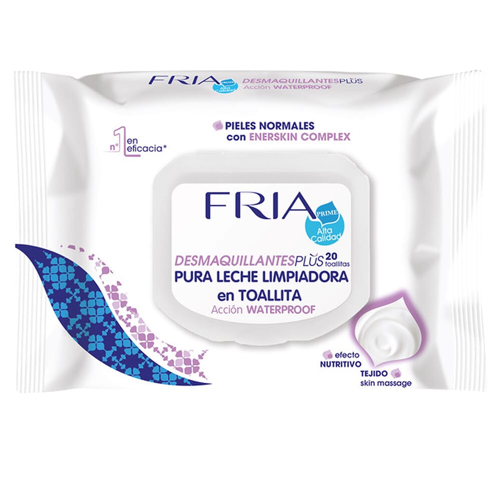 FRIA TOALLITAS DESMAQUILLANTES LECHE NUTRITIVA WATERPROOF  20 Uds