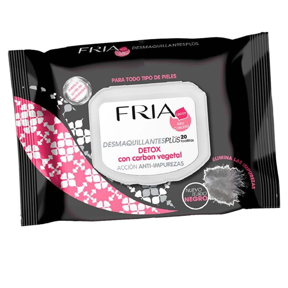 FRIA TOALLITAS DESMAQUILLANTES DETOX CARBÓN IMPUREZAS 20 Uds