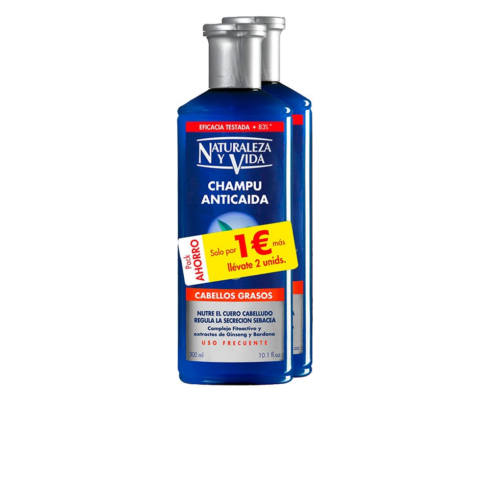 CHAMPÚ ANTICAÍDA CABELLO GRASO LOTE  300 ml 2 Uds