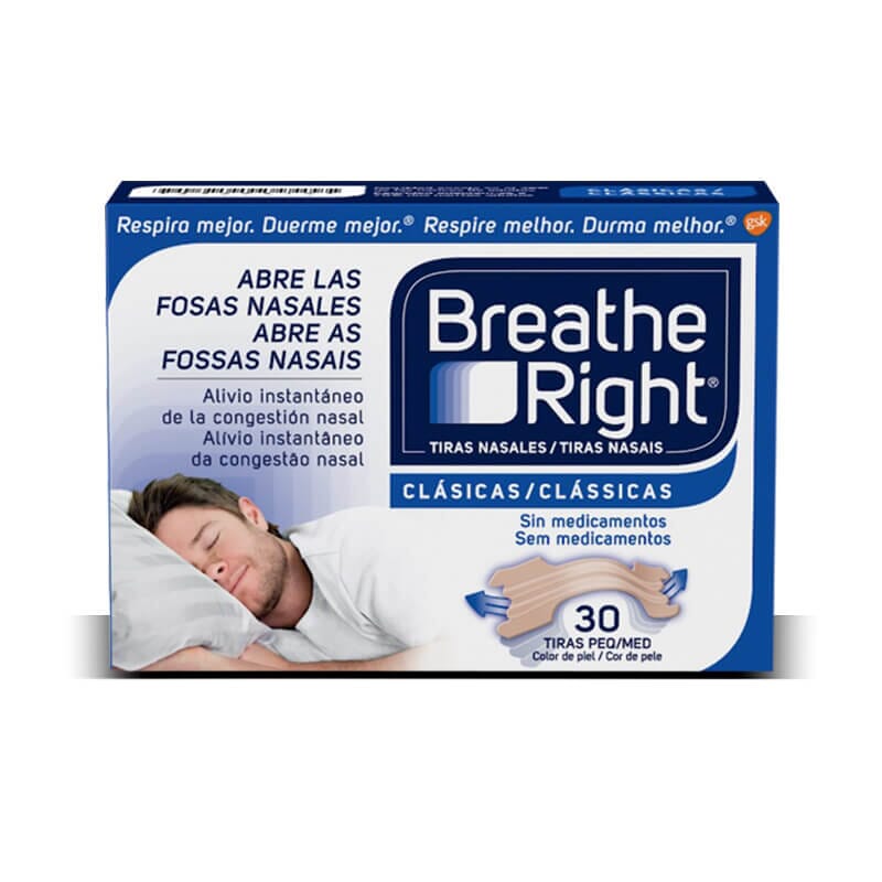 BREATHE RIGHT CLÁSICAS TIRAS NASALES TALLA GRANDE 30 Uds