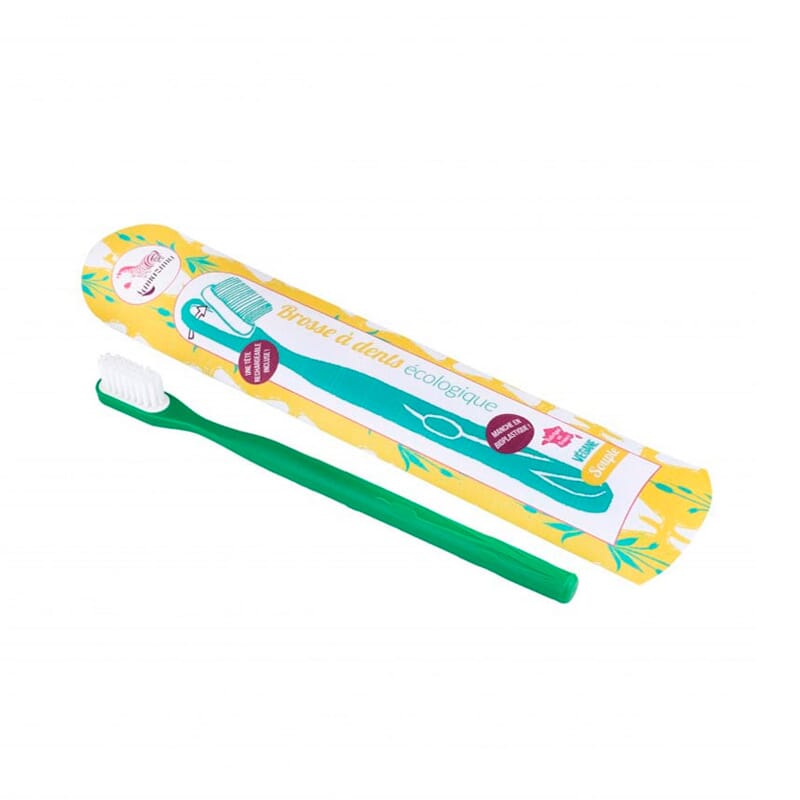 Zachte groene oplaadbare tandenborstel