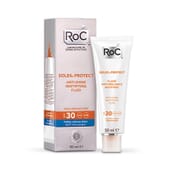 Roc Soleil-Protect Fluide anti-brillance matifiant SPF 30 réduit la brillance du visage.