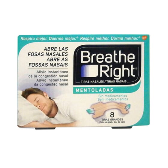 Breathe Right Tiras Nasales Mentoladas 8 Ud - Respira mejor