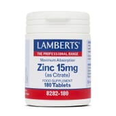 Zinc 15 mg de Lamberts apporte du zinc d’absorption facile.