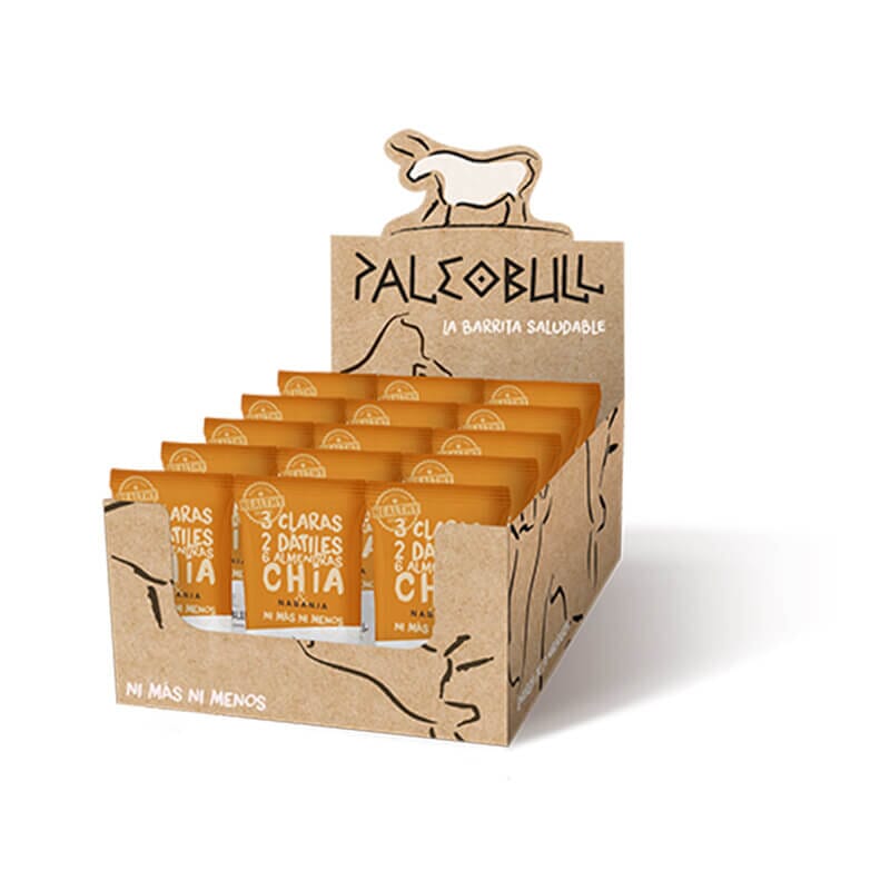 PALEOBULL BARRITA DE NARANJA Y CHÍA 15 Barritas de 50g