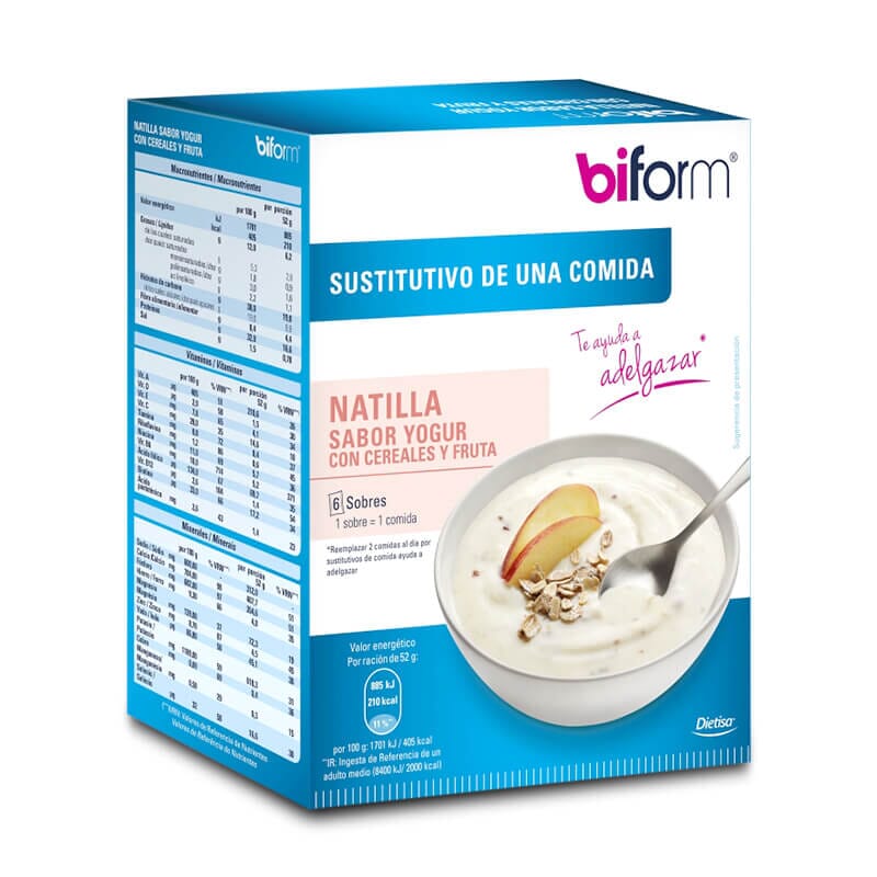 NATILLAS YOGUR CEREALES Y FRUTA 6 Sobres de 52g