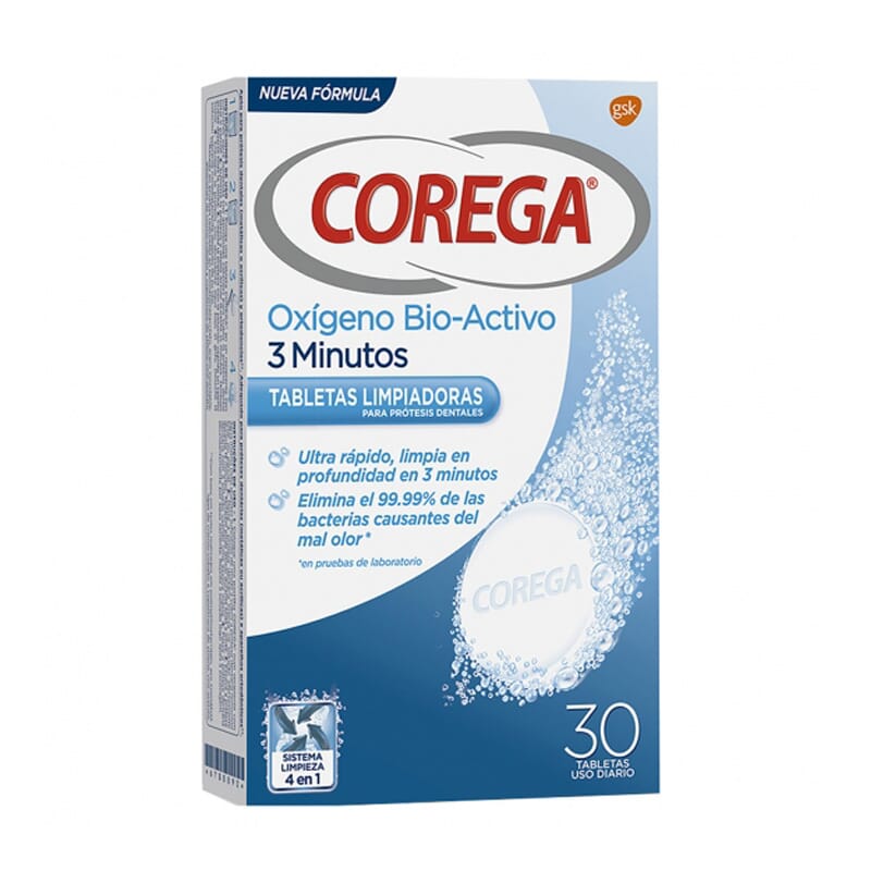 COREGA OXÍGENO BIO-ACTIVO 3MIN 30 Tabletas Efervescentes