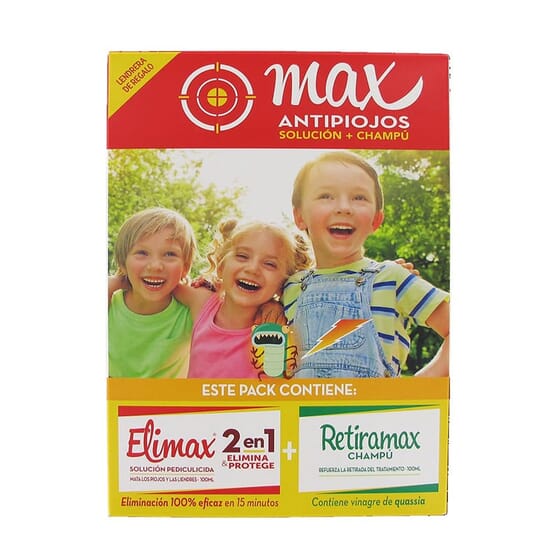 MAX ANTI-POUX SOLUTION + SHAMPOOING 1 Pack Elimax