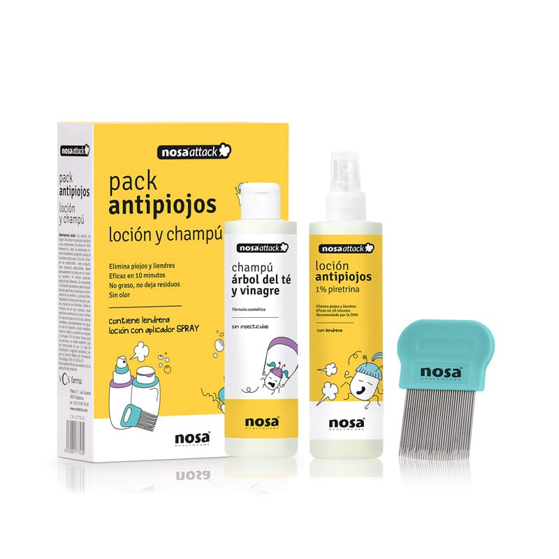 PACK ANTIPIOJOS LOCIÓN 150ml Y CHAMPÚ 150ml de Nosa