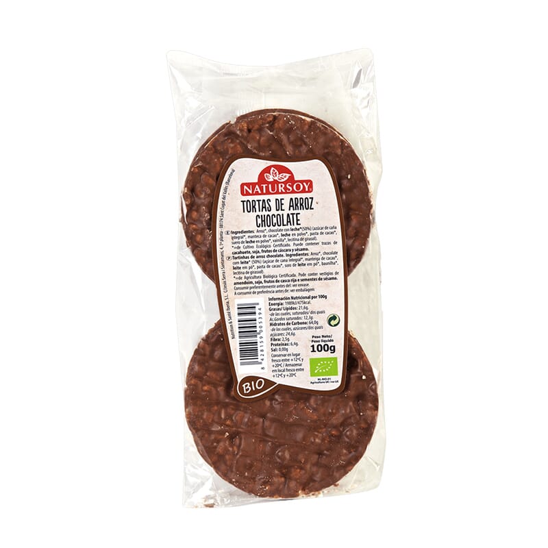 TORTAS DE ARROZ CON CHOCOLATE BIO 100g