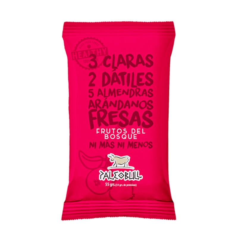 PALEOBULL BARRITA DE ARÁNDANOS, FRESAS Y FRUTOS DEL BOSQUE 1 Barrita de 55g