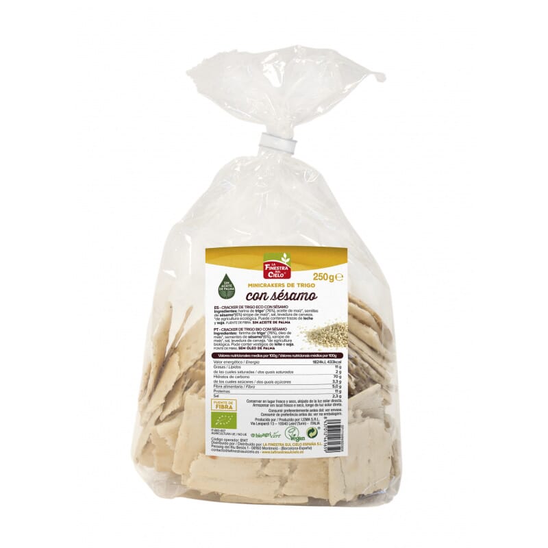 MINI CRACKERS DE TRIGO CON SÉSAMO BIO 250g