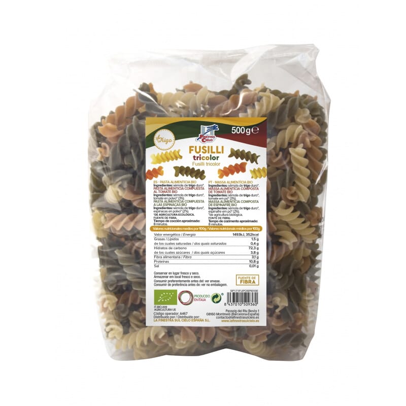 FUSILLI TRICOLOR BIO 500g