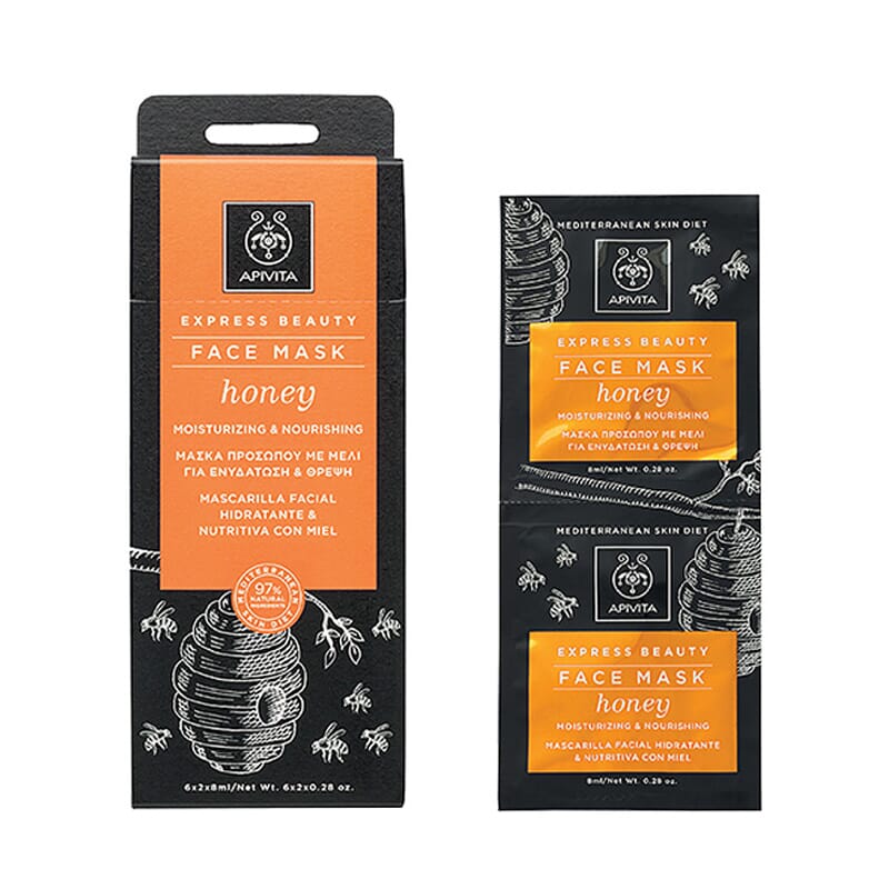 APIVITA EXPRESS BEAUTY MÁSCARA FACIAL HIDRATANTE COM MEL 8ml
