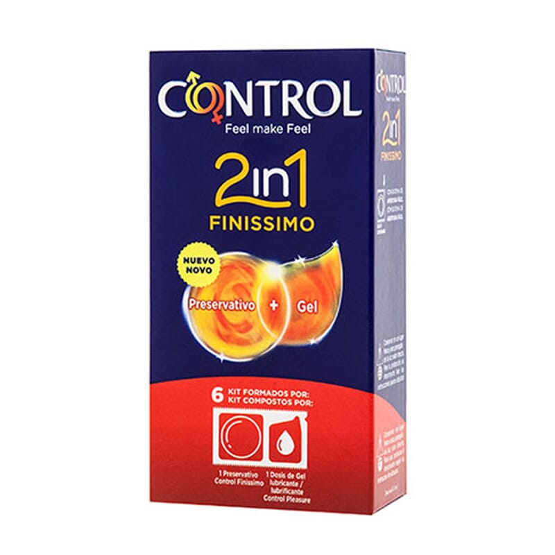 CONTROL FINISSIMO 2 IN 1 PRESERVATIVO + GEL 6 Ud