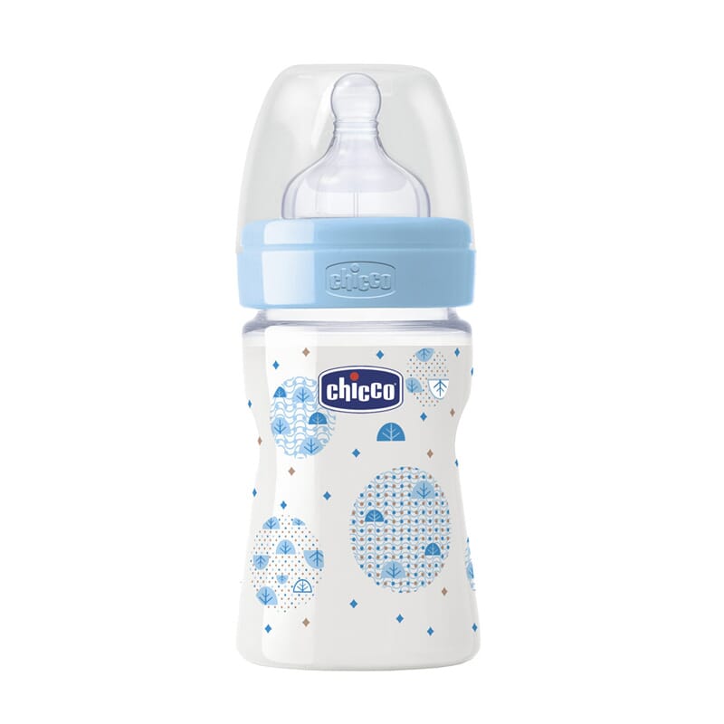 BIBERÓN WELL BEING SILICONA FLUJO NORMAL 0M+ AZUL 150ml