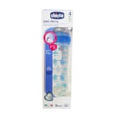 Chicco Biberon Well Being Silicone Flux Rapide 4M+ Bleu 330 ml