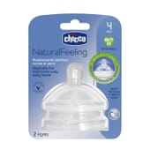 Chicco Tetina Natural Feeling Caucho Flujo Regulable 4M+ 2 Ud