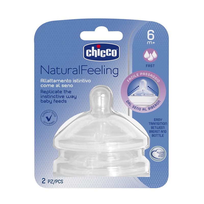 TETINA NATURAL FEELING SILICONA FLUJO RÁPIDO 6M+ 2 Uds
