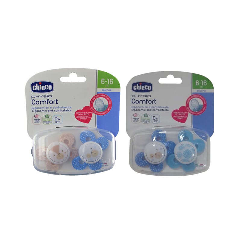 CHUPETE PHYSIO COMFORT SILICONA 6-16M AZUL 2 Ud