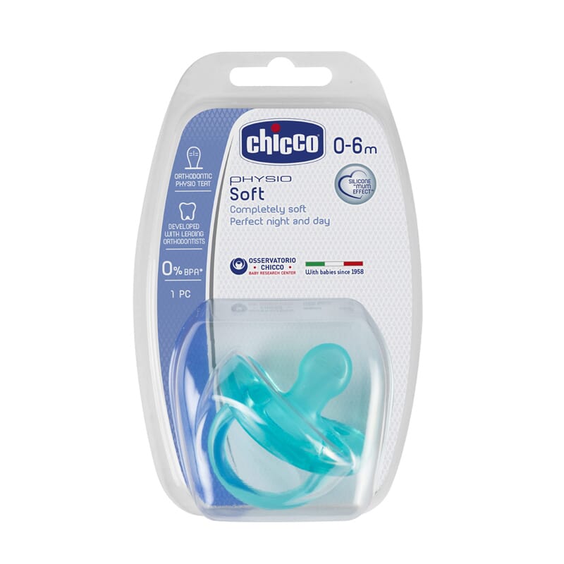 CHUPETE PHYSIO SOFT SILICONA 0-6M AZUL 1 Ud