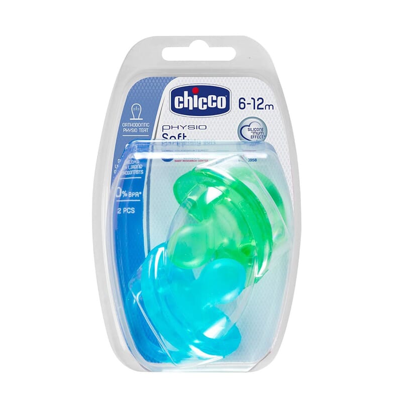 CHUPETE PHYSIO SOFT SILICONA 6-12M AZUL 2 Ud