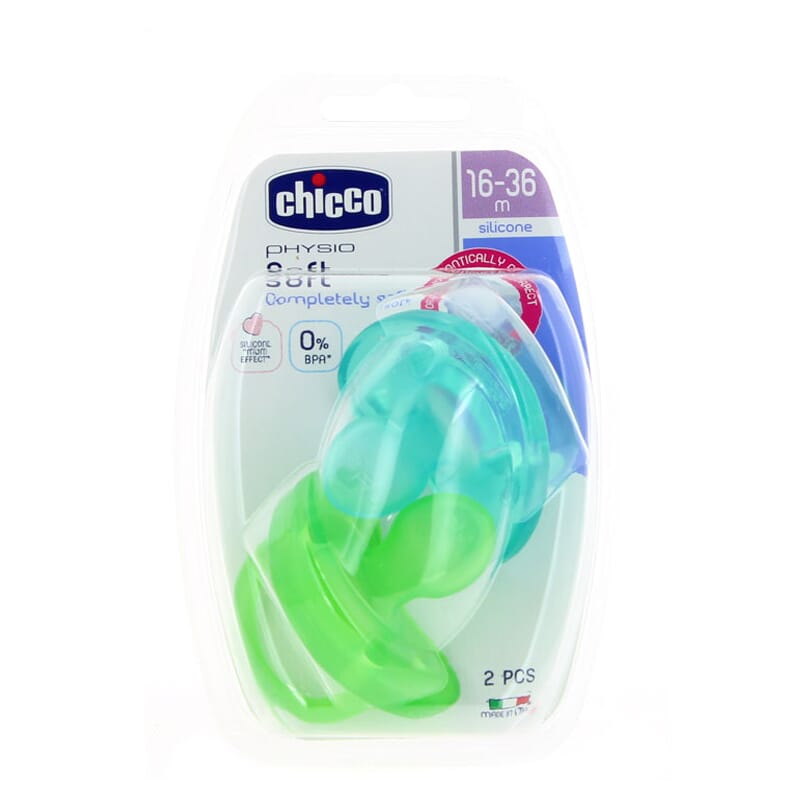 CHUPETE PHYSIO SOFT SILICONA 16-36M+ AZUL 2 Ud