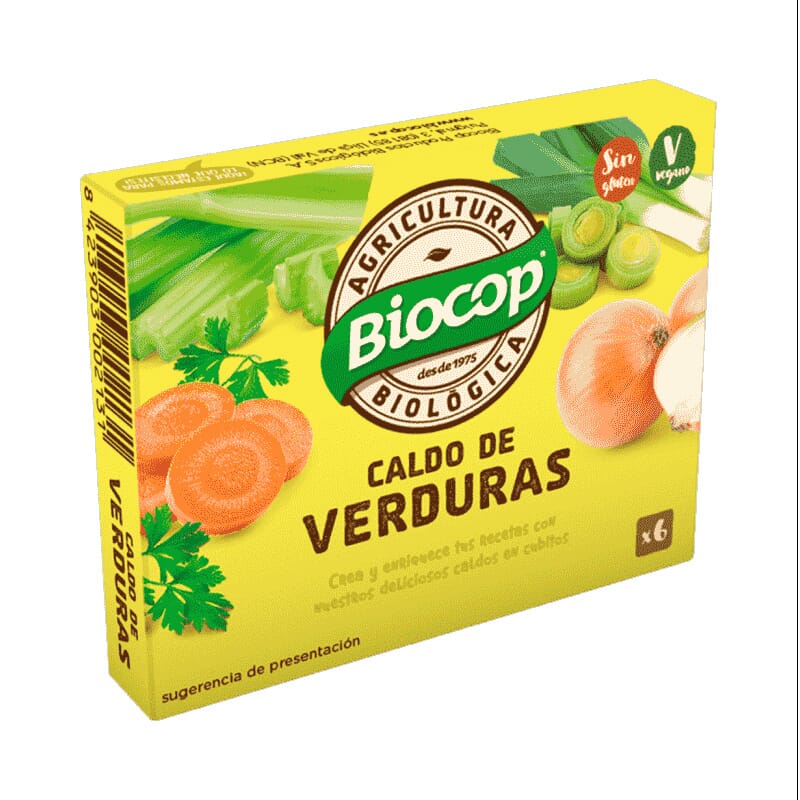 CALDO DE VERDURAS EN CUBITOS 6 Ud x 10g de Biocop.