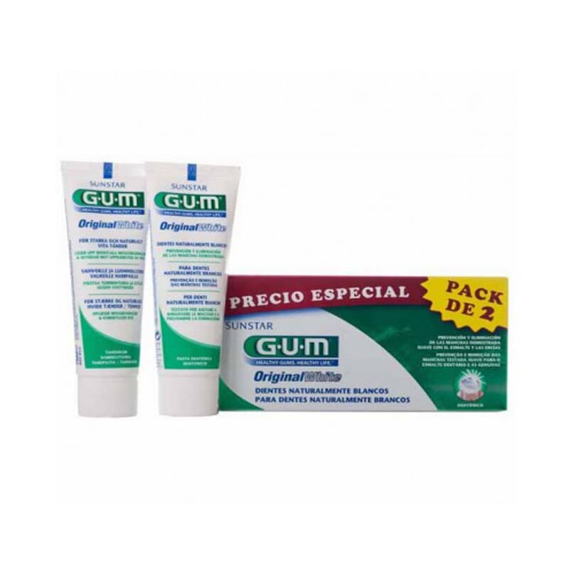 GUM ORIGINAL WHITE PASTA DENTAL DUO 2 Ud 75ml