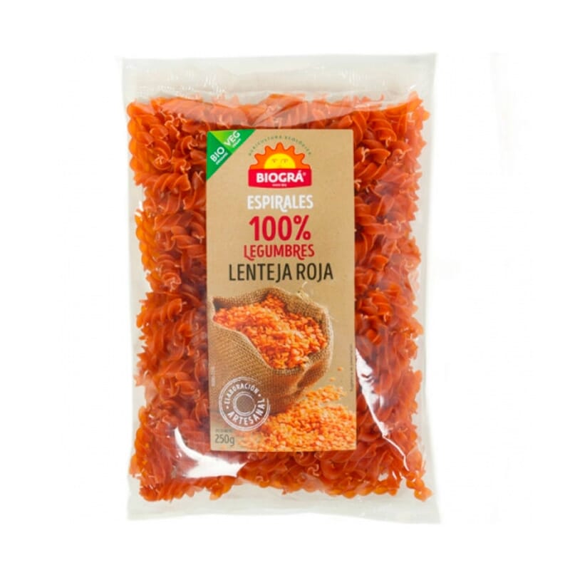 Espirales De Lentejas Rojas Bio 250g