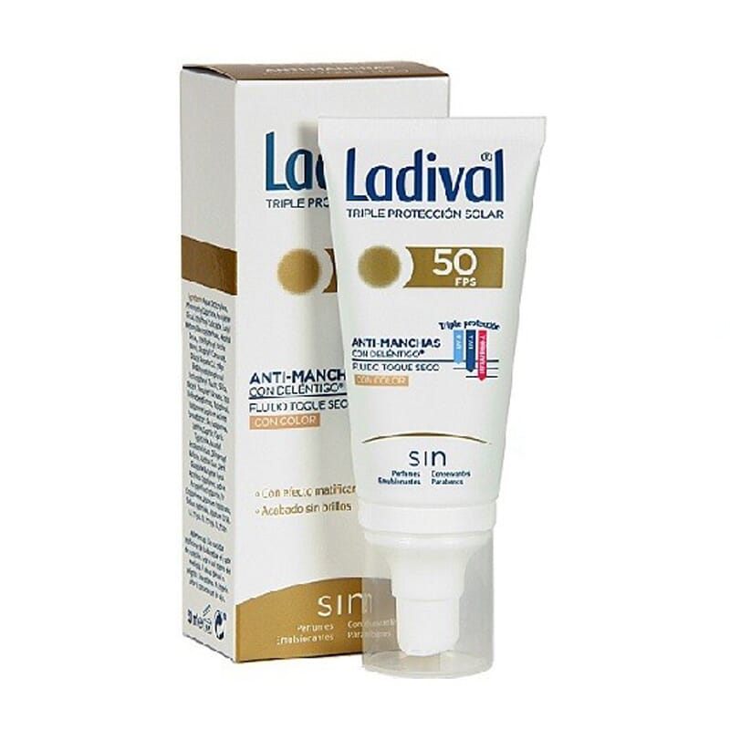 FLUIDO PROTECTOR ANTIMANCHAS TOQUE SECO CON COLOR SPF50 50 ml