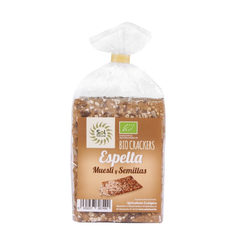 CRACKERS VAN SPELTWHEER MET MUESLI EN BIO ZAAIEN 200g