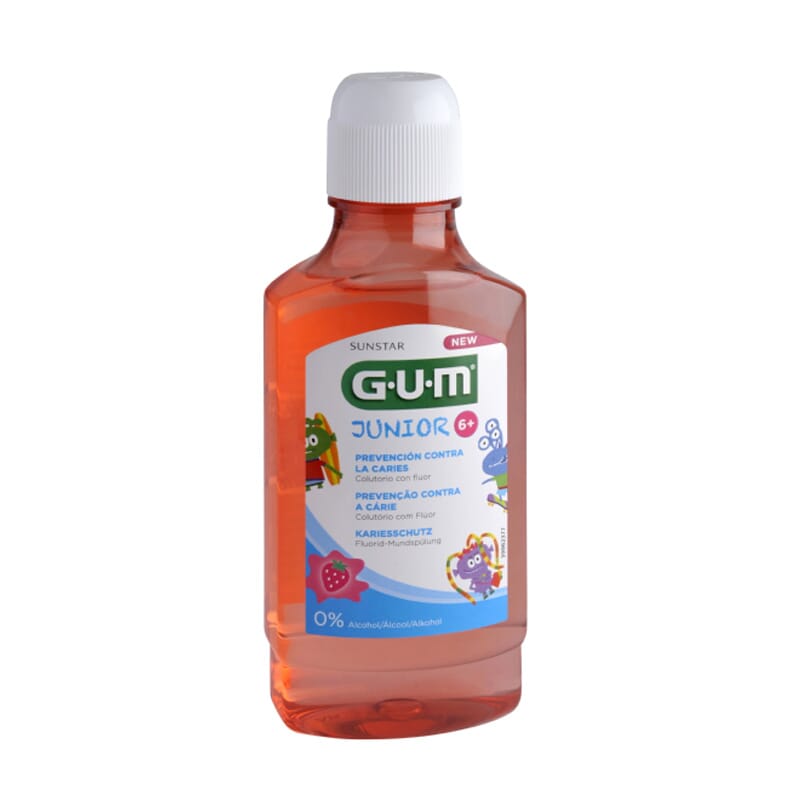 GUM JUNIOR COLUTORIO SABOR FRESA 6+ AÑOS 300ml