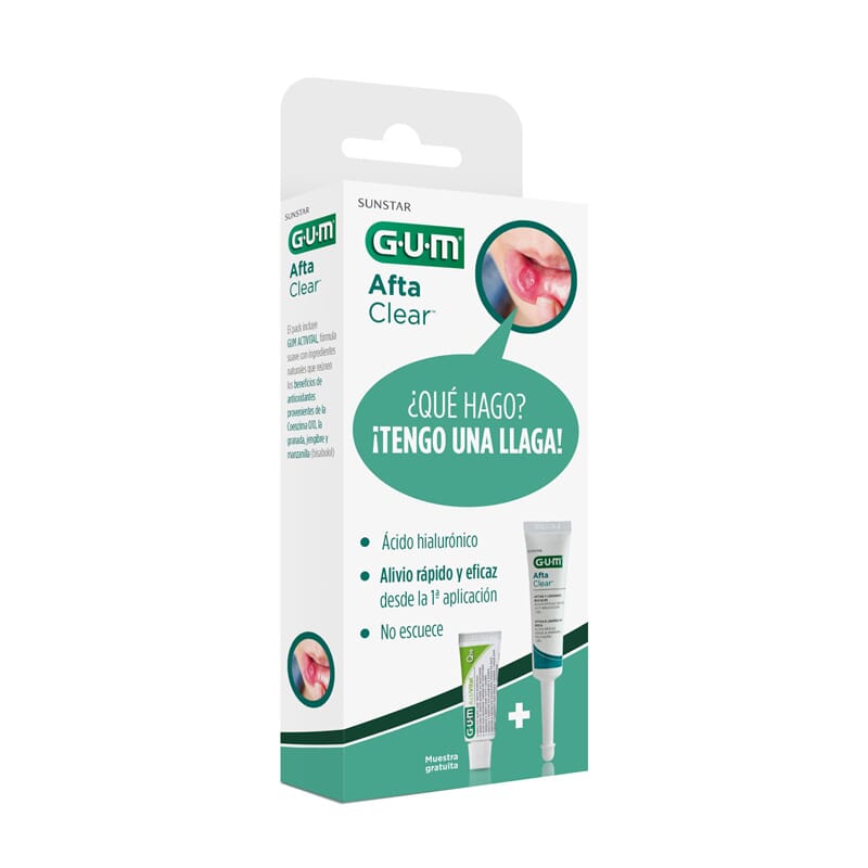 GUM AFTA CLEAR GEL 10ml + ACTIVITAL Q10 PASTA DENTÍFRICA 12ml