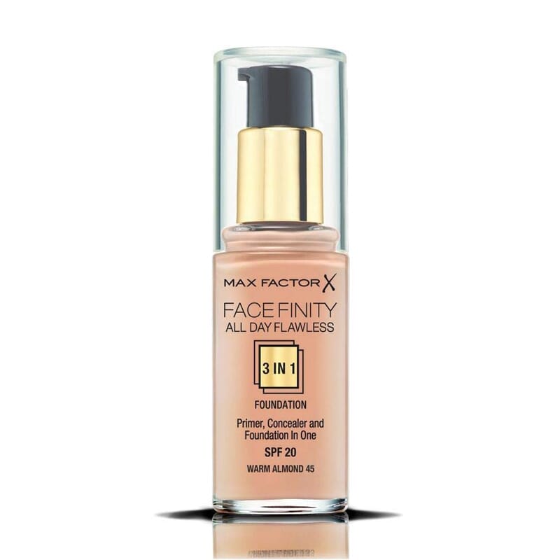 FACEFINITY ALL DAY FLAWLESS 3IN1 FOUNDATION #45 WARM 30ml