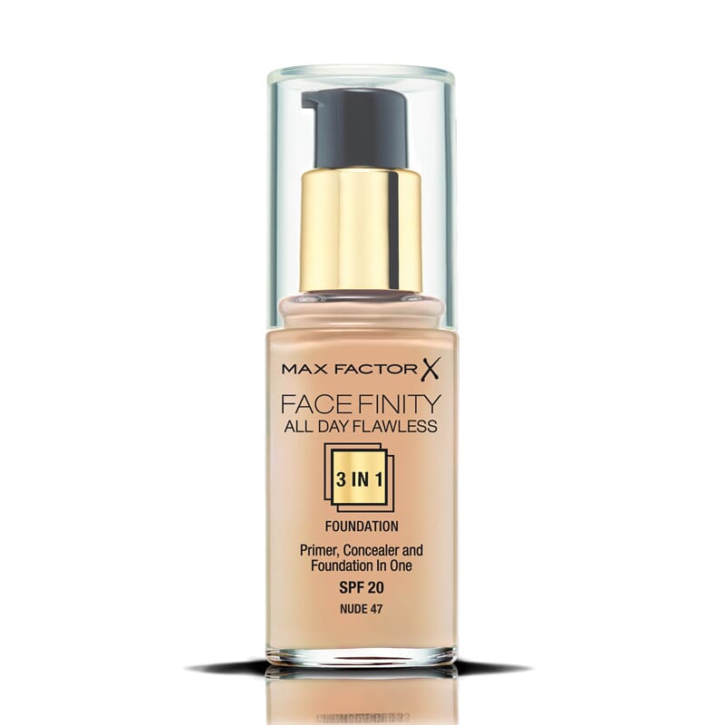 FACEFINITY ALL DAY FLAWLESS 3IN1 FOUNDATION #47 NUDE 30ml