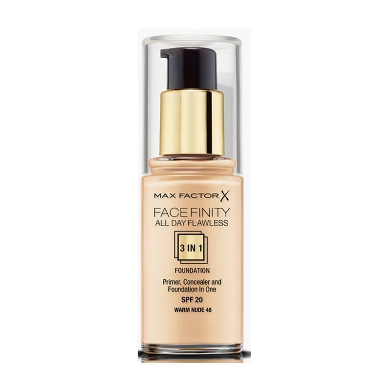 FACEFINITY ALL DAY FLAWLESS 3IN1 FOUNDATION #48 WARM NUDE 30ml