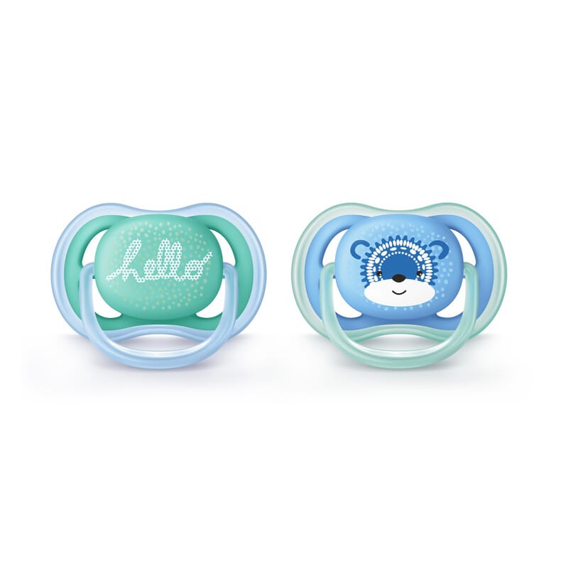 CHUPETE ULTRA AIR SILICONA AZUL Y VERDE 6-18M 2 Uds