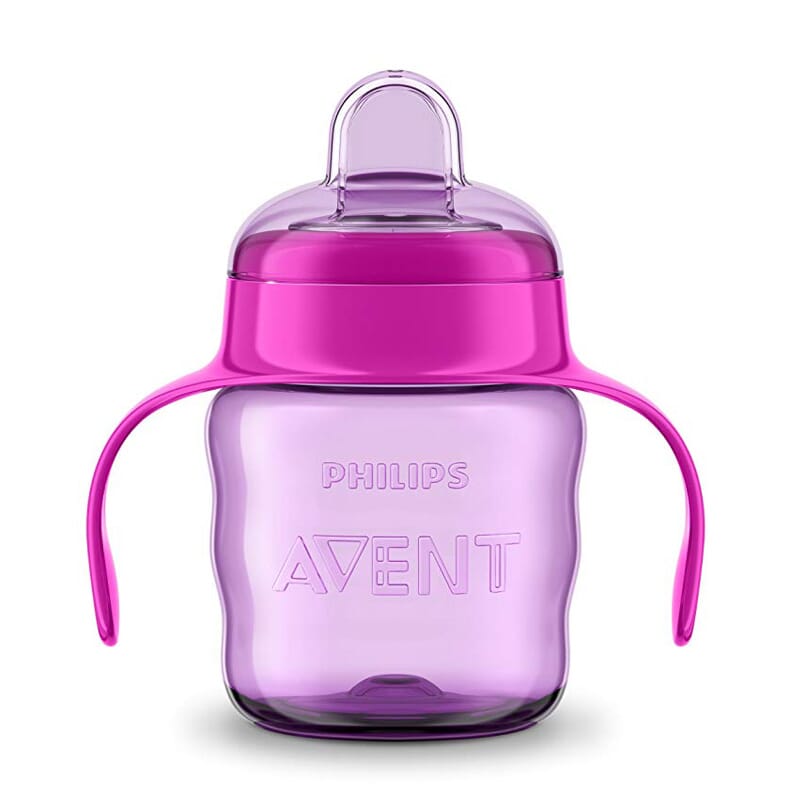 VASITO ASAS CON BOQUILLA BLANDA ROSA 6M+ 200ml