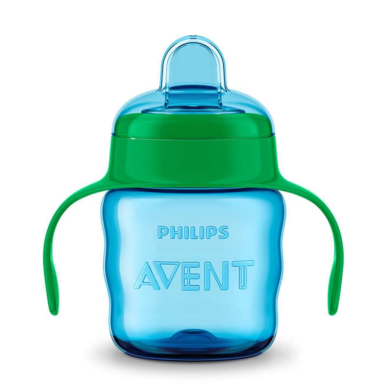 VASITO ASAS CON BOQUILLA BLANDA AZUL 6M+ 200ml