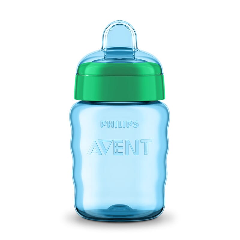 VASITO CON BOQUILLA BLANDA AZUL 9M+ 260ml