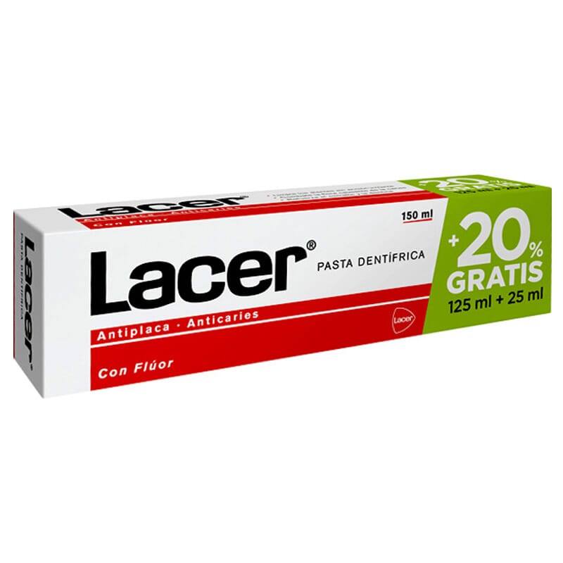 Lacer Tandpasta 125 ml + 20% GRATIS 150 ml