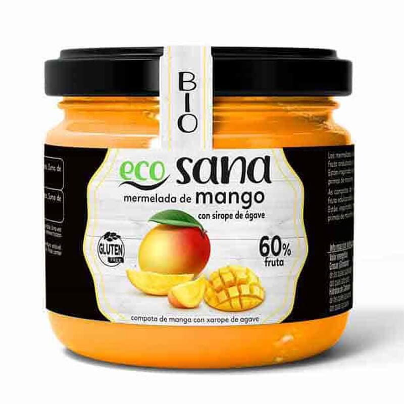 MERMELADA EXTRA DE MANGO CON SIROPE DE ÁGAVE BIO 260g