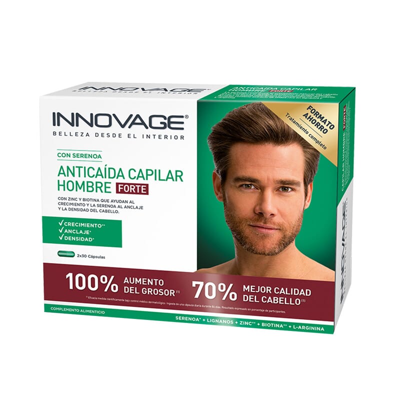 INNOVAGE ANTICAÍDA CAPILAR HOMBRE FORTE DUPLO 30 Caps 2 Uds