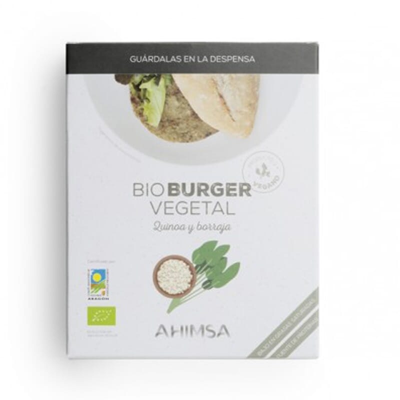 BURGUER VEGETAL QUINOA E BORRAGEM BIO 80g 2 Un