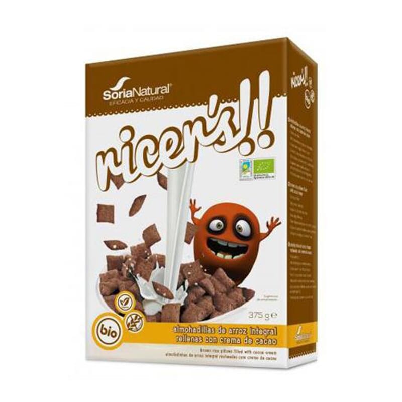 Cereales Ricers Rellenos De Cacao y Avellanas Sin Gluten 375g