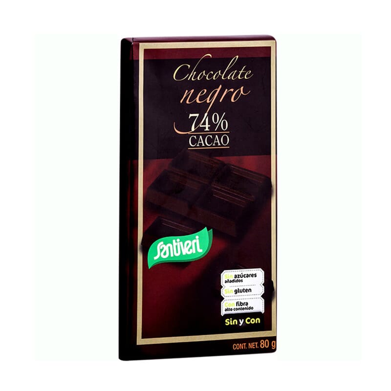 CHOCOLATE NEGRO 74% CACAO 80g de Santiveri