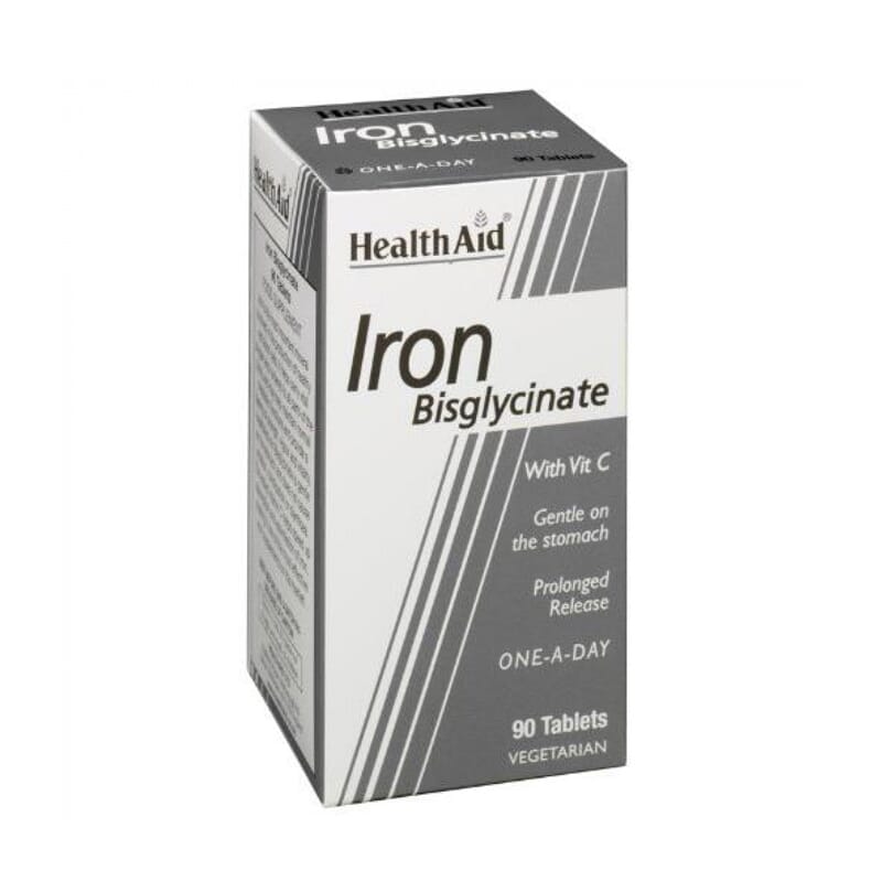 Hierro Bisglicinato 30 mg 90 Tabs de Health Aid