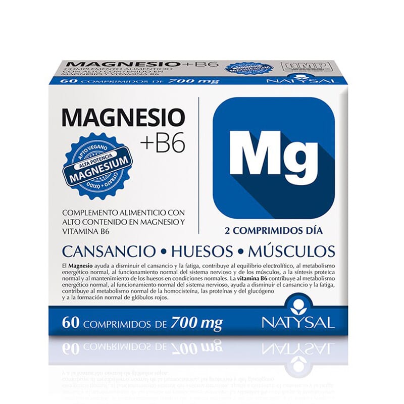 Magnesio Bisglicinato 100% Quelado + B6 60 Tabs