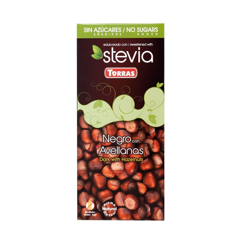Chocolate Negro Con Avellanas y Stevia 125g